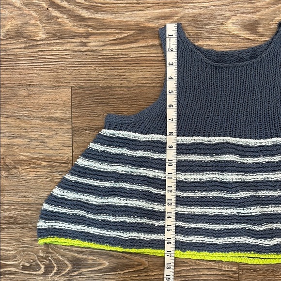 Pilcro Swing Knit Sweater Tank Women's Size Small Blue Cream and Yellow EUC - Picture 7 of 8